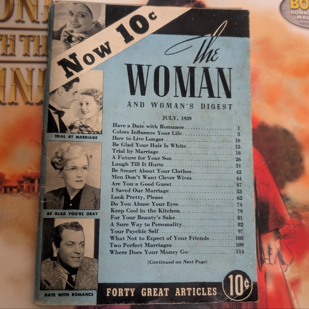 The Woman with Woman's Digest: July 1939 Lorna Farrell Vintage Rare Collectable